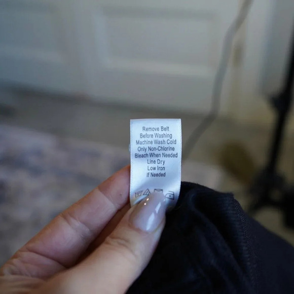 Coldwater Creek Belted Pants Womens M‎ 10 Wide Leg Natural Fit Linen Blend Black - Picture 9 of 10